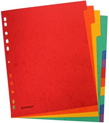 DONAU 8671112-99 Register - blanko, Karton, A4 ÜB, 12 Blatt, 6-farbig