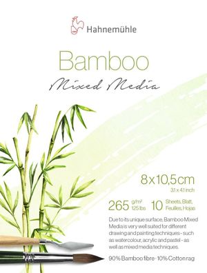 Hahnemühle 10603074 Mixed Media Block Bamboo - 8x10,5 cm, 265 g/ qm, 10 Blatt