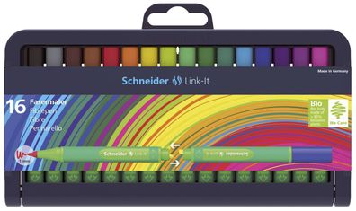 Schneider 50-192092 Faserschreiber Link-It, 16 Farben im Etui