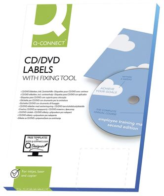 Q-Connect® KF01579 CD-Etiketten - Classic Size, weiß, 50 Stück/25