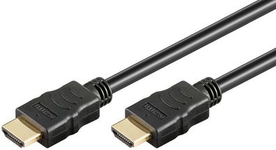 Goobay 31884 High Speed HDMI™ Kabel mit Ethernet, vergoldet, 2 m, Schwarz - HDMI™-...