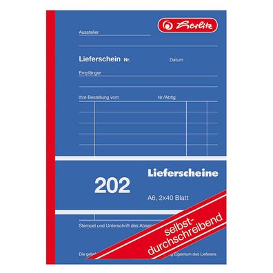 herlitz 883553 Formularbuch "Lieferschein 202" A6 2 x 40 Blatt