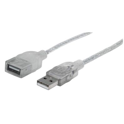 Manhattan 336314 Manhattan USB Kabel A -> A St/ Bu 1.80m silber Verl.