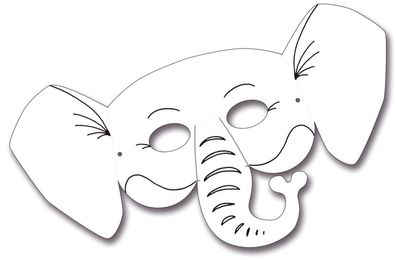 Folia 23204 Kindermaske "Elefant" weiß 6 Stück inkl. Gummi(T)
