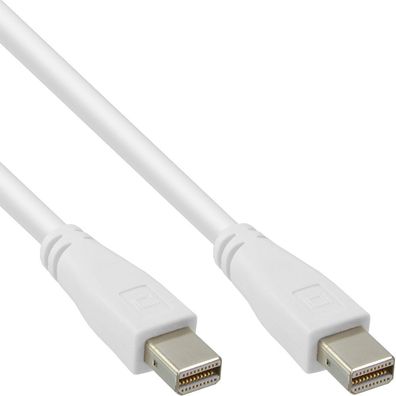 InLine® 17122 Mini DisplayPort Kabel, Stecker / Stecker, weiß, 2m