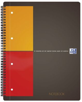 Oxford 100103664 International Notebook - Hardcover, A4 + , kariert, 80 Blatt, grau