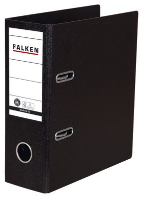 Falken 11285830 Ordner - A5 hoch, 80mm, Hartpappe, schwarz