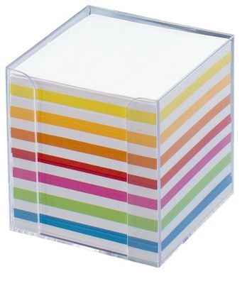 Folia 9903 Notizbox glasklar 9,5x9,5x9,5cm Papier: weiß / bunt ca. 700 Blatt(S)
