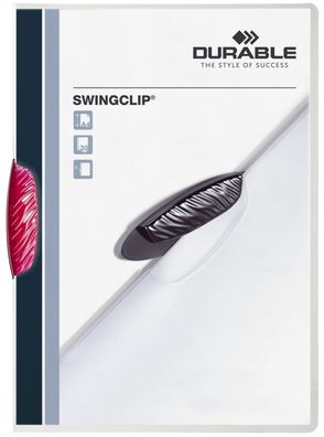 Durable 2260 35 Klemm-Mappe Swingclip® - 30 Blatt, purpur rot