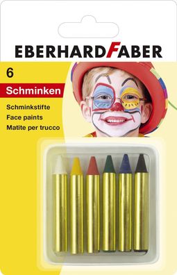 Eberhard Faber 579106 Schminkstifte-Set - kurz, 6 Farben sortiert