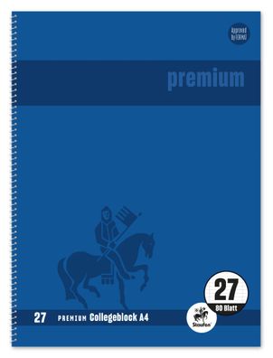 Staufen® 734451271 Collegeblock Premium LIN 27 - A4, 80 Blatt, 90 g/ qm, blau, ...