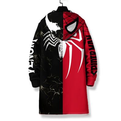 Venom Strickjacke Sweatshirt Spider-Man Druck Verdickt Hoodie Teenager Kapuzenjacke