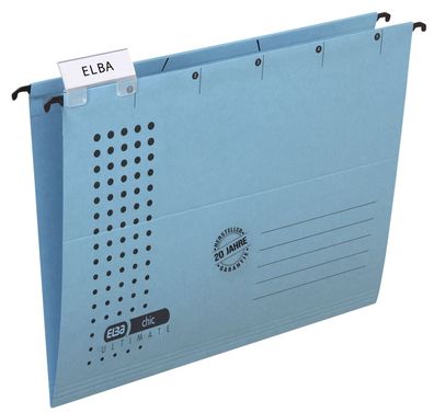 Elba 100552083 Hängemappe chic - Karton (RC), 230 g/ qm, A4, blau