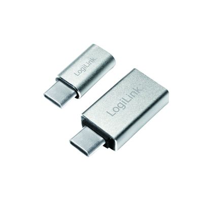 LogiLink AU0040 USB-C Adapter-Set 2-teilig silber(PL)