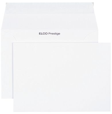 Elco 70396.12 Briefumschlag Prestige B6 25 Stück hochweiß haftklebend ohne Fenster