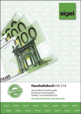 Sigel® HA514 Haushaltsbuch mit Klammerheftung - A5, 40 Blatt