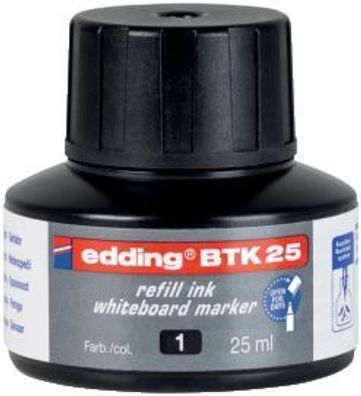 Edding BTK25-001 BTK 25 Nachfülltusche - für Boardmarker, 25 ml, schwarz