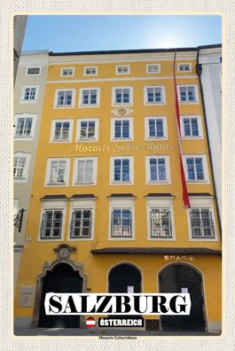 Top-Schild m. Kordel, versch. Größen, Salzburg, Österreich, Mozarts Geburt. neu & ovp