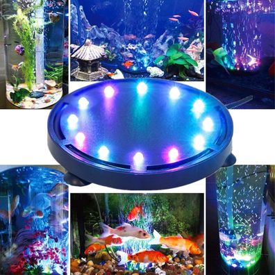 12LED Aquarium Bubble Light, Buntes Aquarium Luft Stein Lichtpumpe