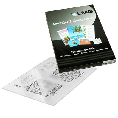 LMG LMGA4-100 Laminierfolien glänzend 216x303-A4 100mic 100S