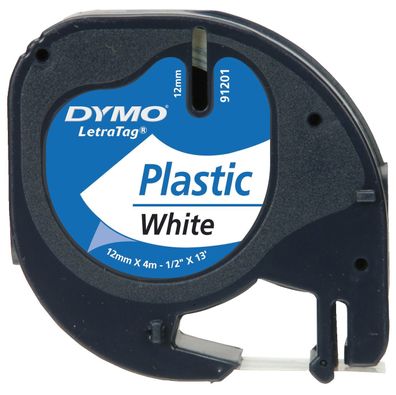 Dymo S0721660 Letratag Band Plastik weiß 12 mm x 4 m(T)