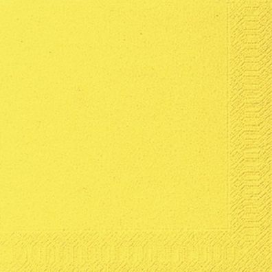 Duni 104060 Dinner-Servietten 3lagig Tissue Uni gelb, 40 x 40 cm, 20 Stück