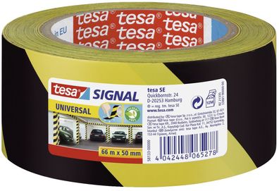 Tesa® 58133-00000-00 Markierungsklebeband Universal - gelb/ schwarz - 66 mm x 50 m