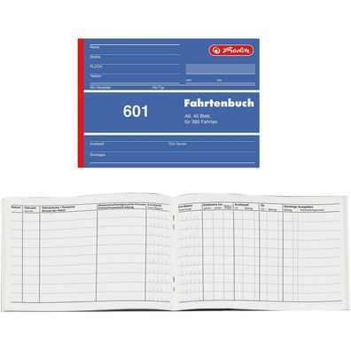 herlitz 840645 Formularbuch 601 Fahrtenbuch Pkw mit Krafts(toffverbrauch(S)