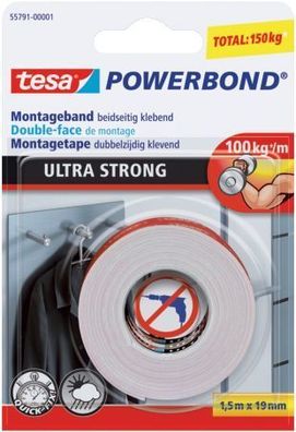 tesa® 55791-00001-00 Montageband Powerbond® 19 mm x 1,5 m extra stark(T)
