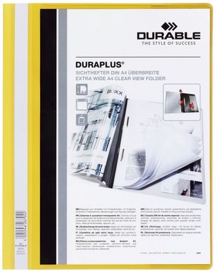 Durable 257904 Angebotshefter Duraplus® strapazierfähige Folie A4+ gelb(P)