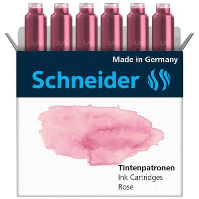 Schneider 166129 Pastell Tintenpatronen für Füller Rose 6 St.