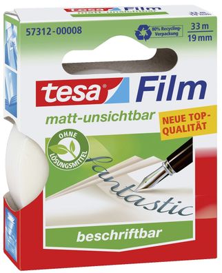 Tesa® 57312-00008 Klebefilm matt-unsichtbar - beschriftbar, (L x B): 33 m x 19 mm