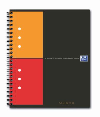 Oxford 100101849 International Notebook - Hardcover, A5 + , kariert, 80 Blatt, grau
