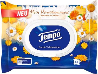 Tempo 836248 Feuchtes Toilettenpapier Mein Verwöhnmoment Calendula & Kamille 1-lagig