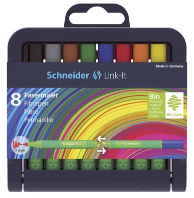 Schneider 50-192098 Faserschreiber Link-It, 8 Farben im Etui