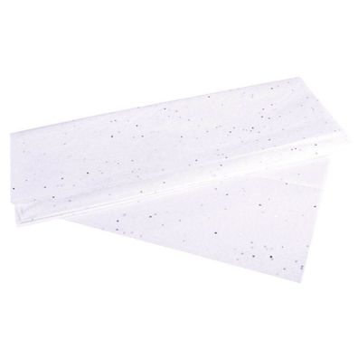 Rayher 67271102 Seidenpapier Modern glitter weiß