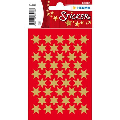 HERMA Weihnachts-Sticker DECOR "Sterne", 14 mm, gold