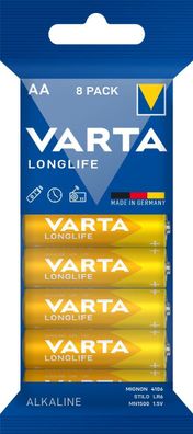 Varta 04106101328 1x8 Longlife AA LR 6 Folienverpackung(D)