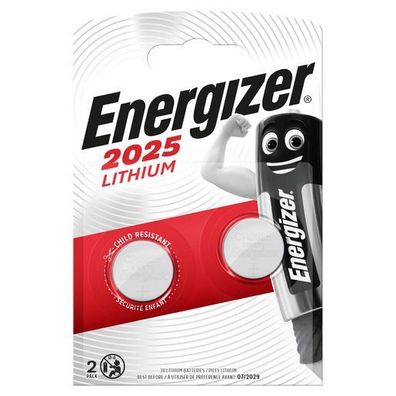 Energizer E301021502 Knopfzellen-Batterie Lithium CR2025 3,0Volt - 2 Stück