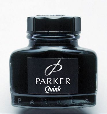 Tinte für Füllhalter, Quink Tintenflacon, Glasflacon mit 57 ml, schwarz