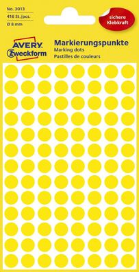 Avery Zweckform® 3013 Markierungspunkte Ø 8 mm 4 Blatt/416 Etiketten gelb