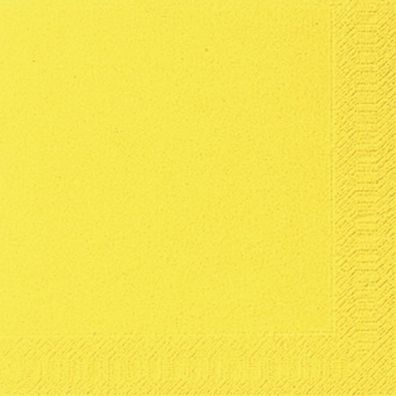 Duni 104058 Cocktail-Servietten 3lagig Tissue Uni gelb, 24 x 24 cm, 20 Stück