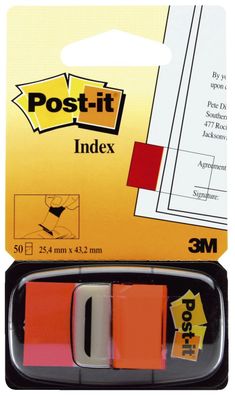 Post-it® 680-4 Index Standard-Typ 680 - 25,4 x 43,2 mm, orange