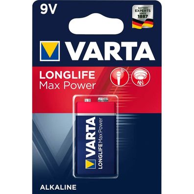 VARTA Batterie Longlife Max Power E-Block 9,0 V 6LR61