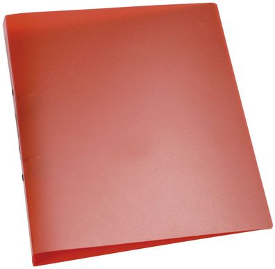 Q-Connect® KF02482 Ringbuch transparent - A4, 2-Ring, Ring-Ø 25 mm, rot-transparent