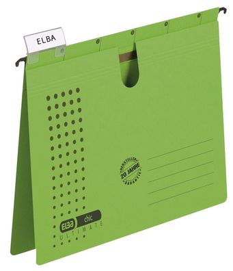 Elba 100552096 Hängehefter chic Ultimate® - Karton (RC), 240 g/ qm, A4, grün