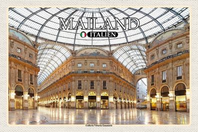 Top-Schild m. Kordel, versch. Größen, Mailand, Italien, Galleria, Urlaub, neu & ovp