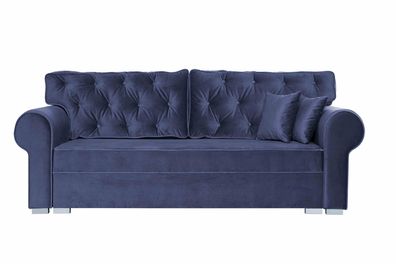 FURNIX Schlafsofa Monat 3 Personen Couch mit Armlehnen TEM4608 Grau