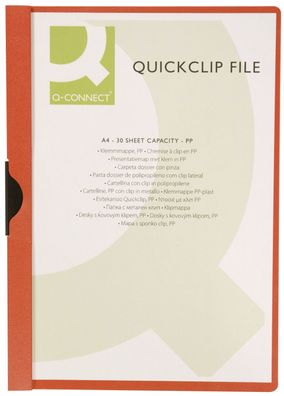 Q-Connect® KF00461 Klemm-Mappe - rot, Fassungsvermögen bis 30 Blatt