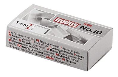 Novus® 040-0179 Heftklammern No. 10 - Stahldraht, verzinkt, 2000 Klammern